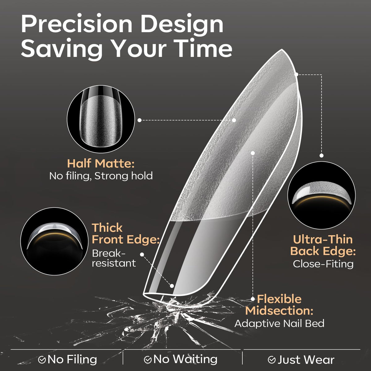 Modelones nail tips packaging with 360 pieces