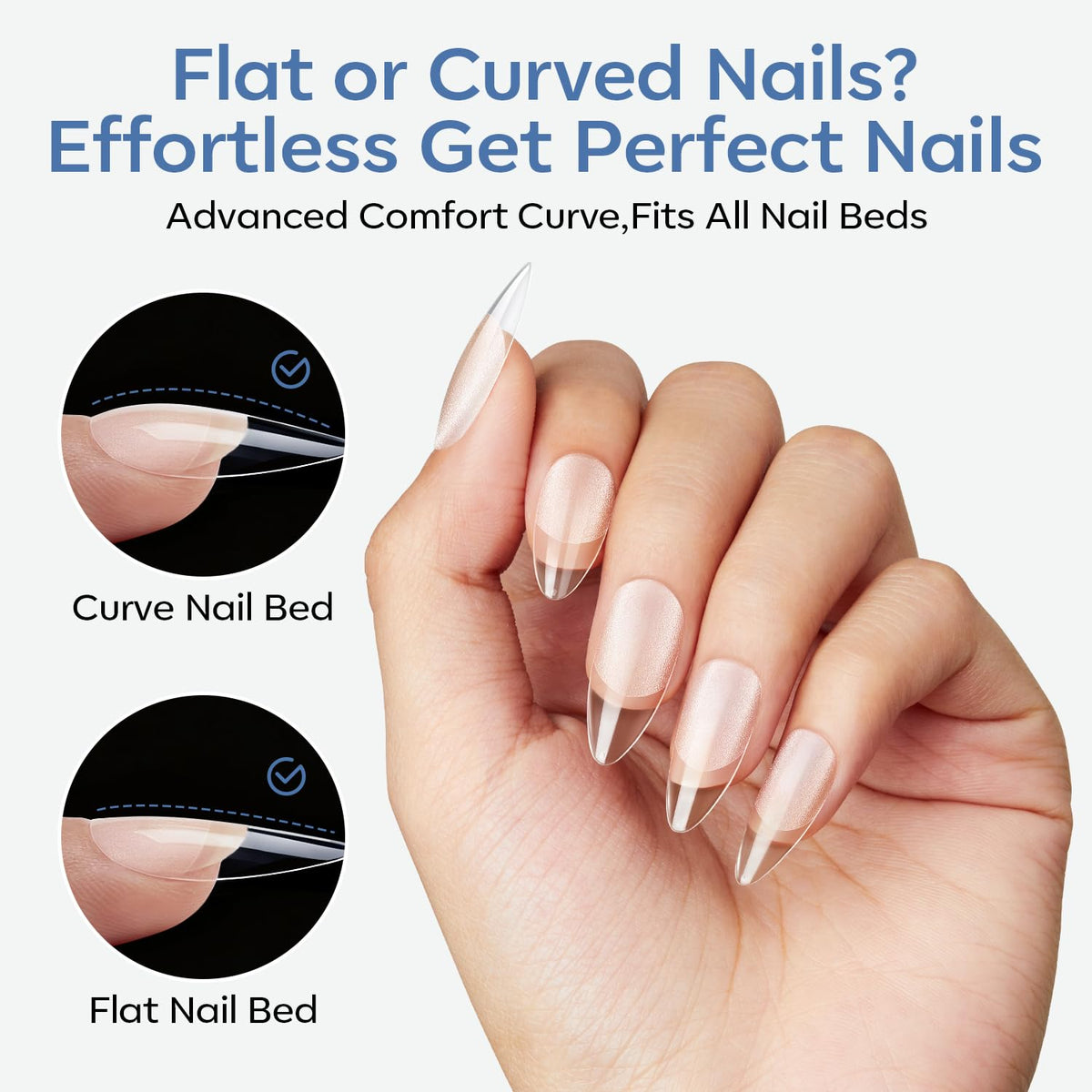 Modelones nail tips with gel polish application