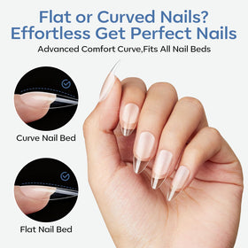 Modelones nail tips with gel polish application