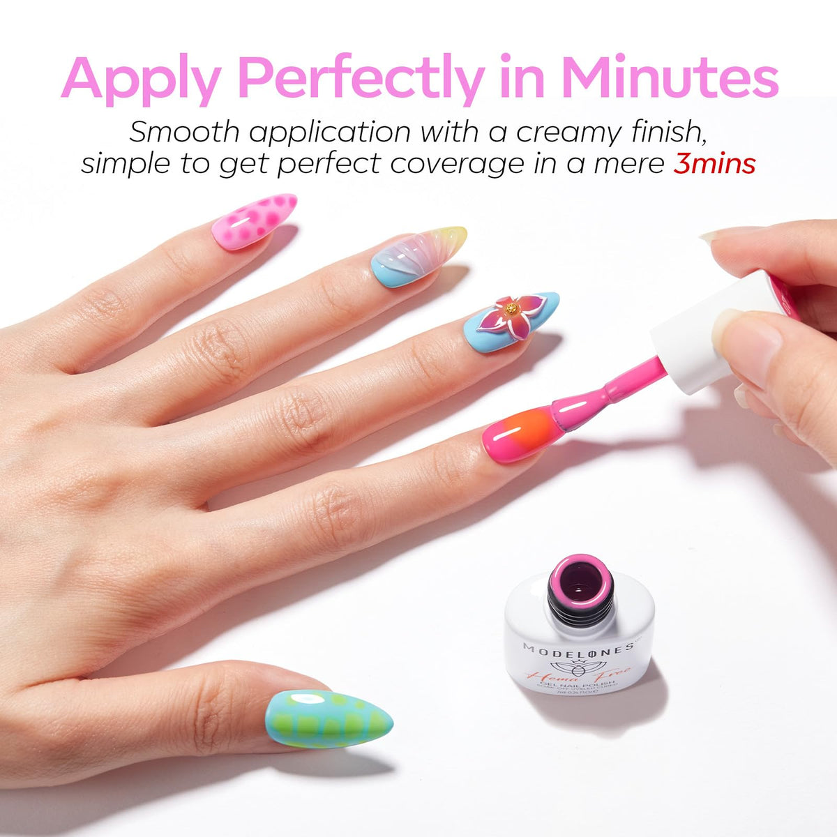 modelones Neon Gel Nail Polish bright purple shade