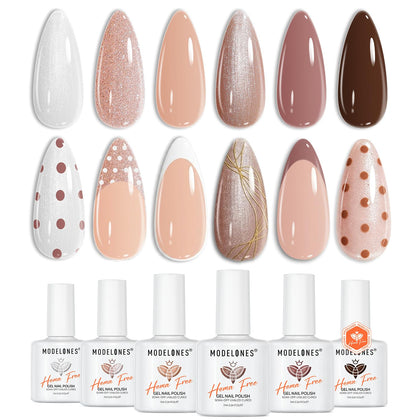 modelones Nude Gel Nail Polish Set with six bottles in various shades