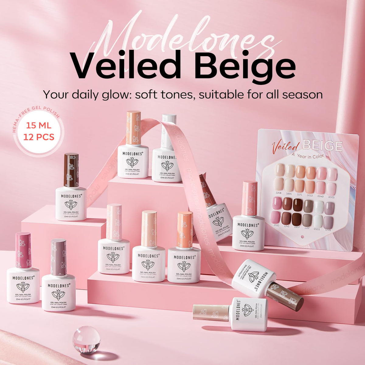 modelones nude gel polish display board