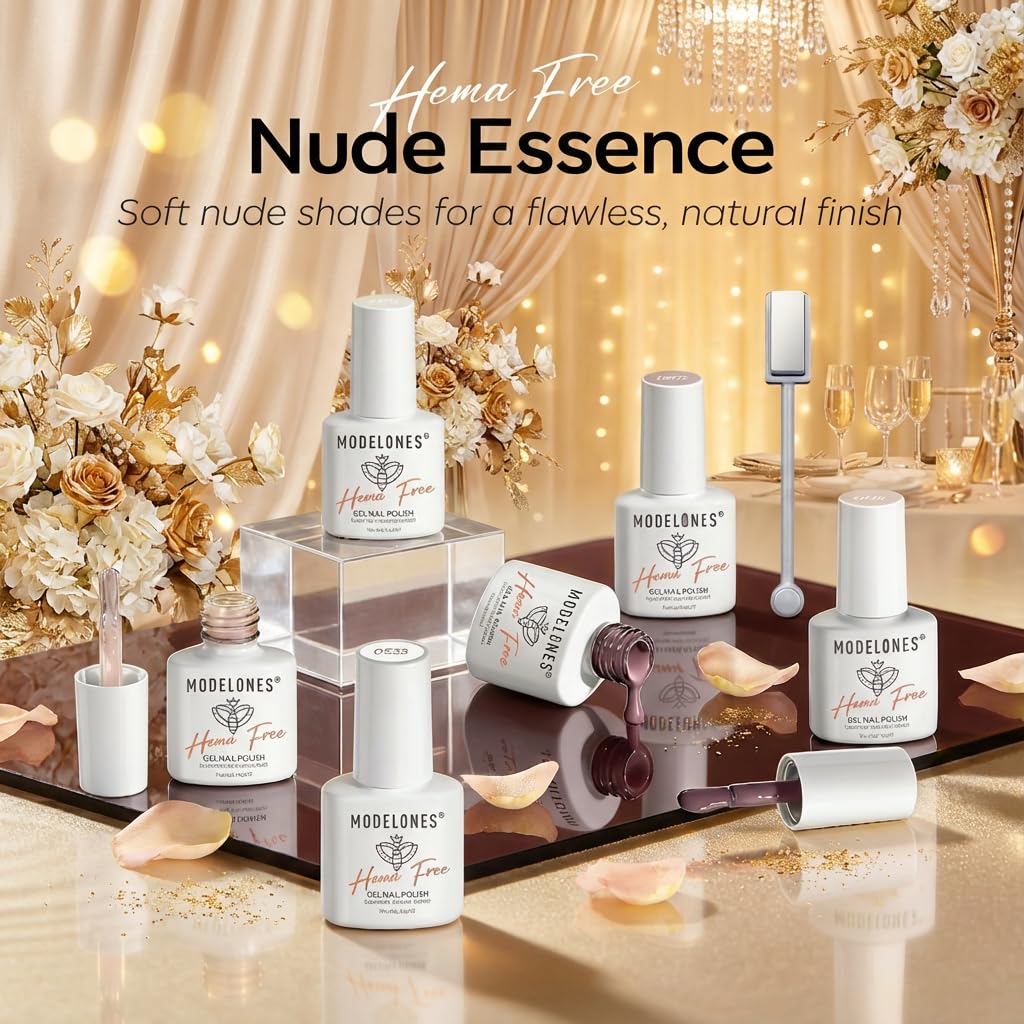 modelones nude white gel polish bottle close-up