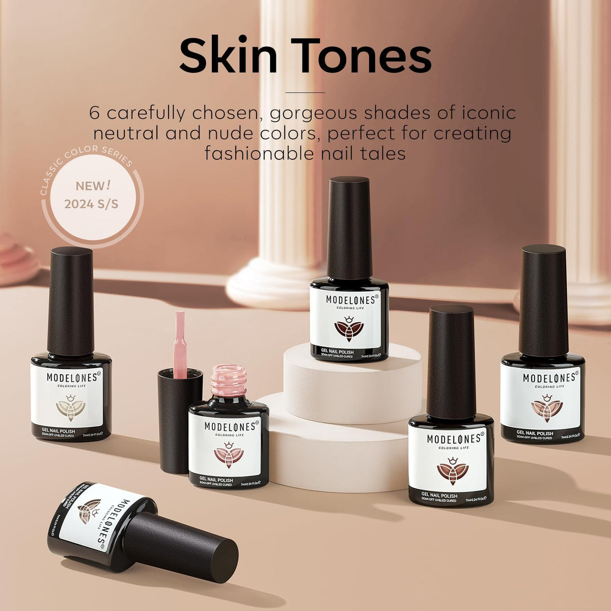 modelones packaging of Nude Pink Gel Nail Polish Set