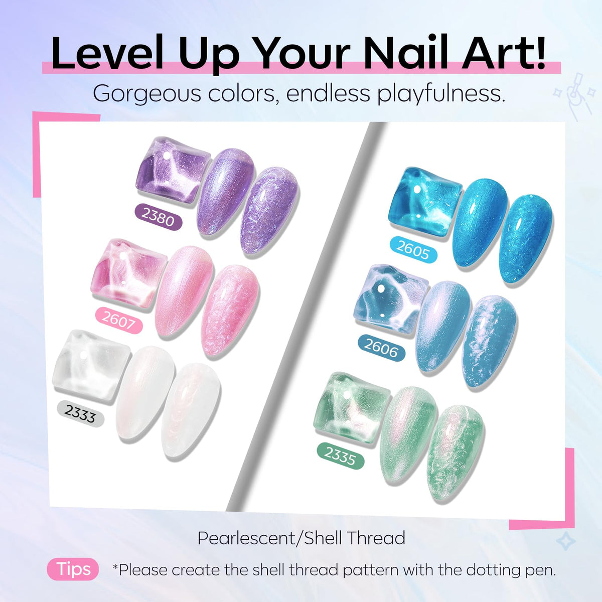 modelones Pearl Gel Nail Polish in pink with wooden dotting pen