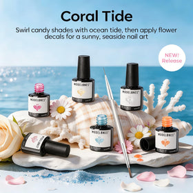 modelones pink gel polish bottle and double-head liner brush
