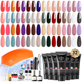 modelones Poly Nail Gel Kit 133pcs with 8W Nail Lamp front view