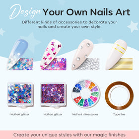 modelones Poly Nail Gel Kit showing various nail colours