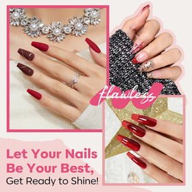modelones Quick Dry Nail Polish Set displaying red and glitter shades