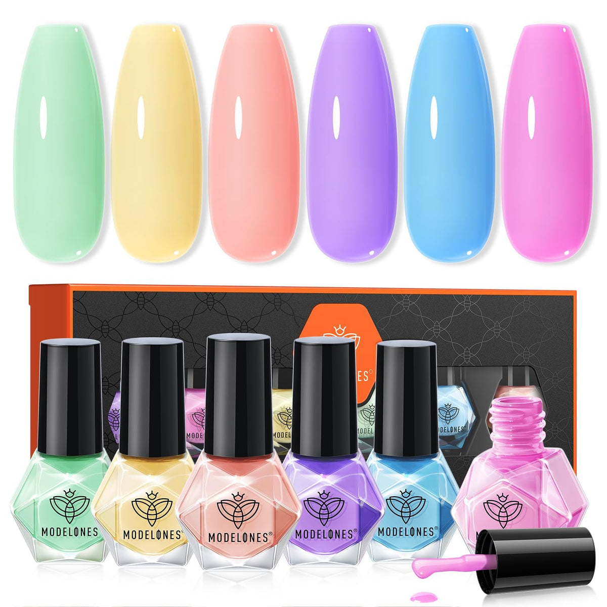 modelones Quick Dry Nail Polish Set with 6 macaron colours