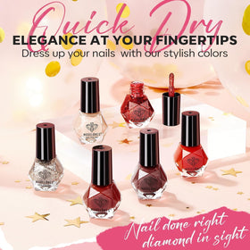 modelones Quick Dry Nail Polish Set with glitter gold polish