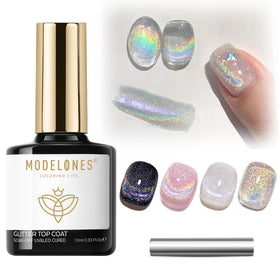 modelones Rainbow Cat Eye Gel Top Coat bottle side view