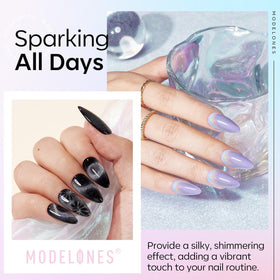 modelones Rainbow Cat Eye Gel Top Coat close-up of glitter effect