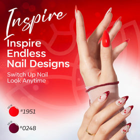 modelones red gel polish application on nails