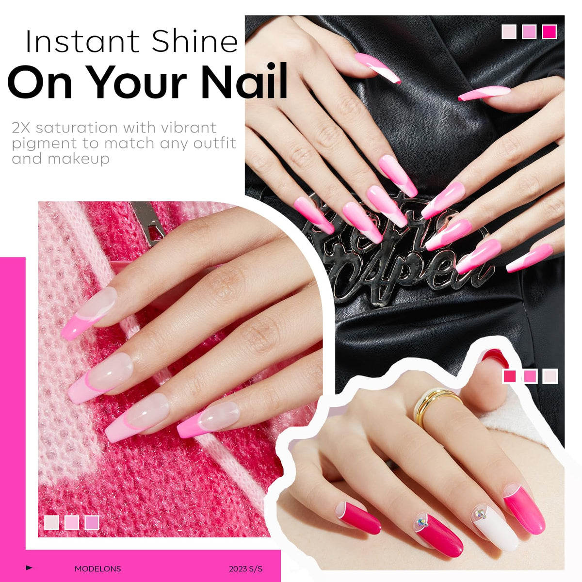 modelones Rosa Pink Gel Nail Polish bottle