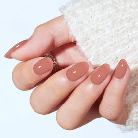 modelones Sheer Milk Tea Short Press on Nails set with various nail sizes