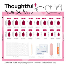 modelones Sheer Purple Short Press on Nails displayed on a table