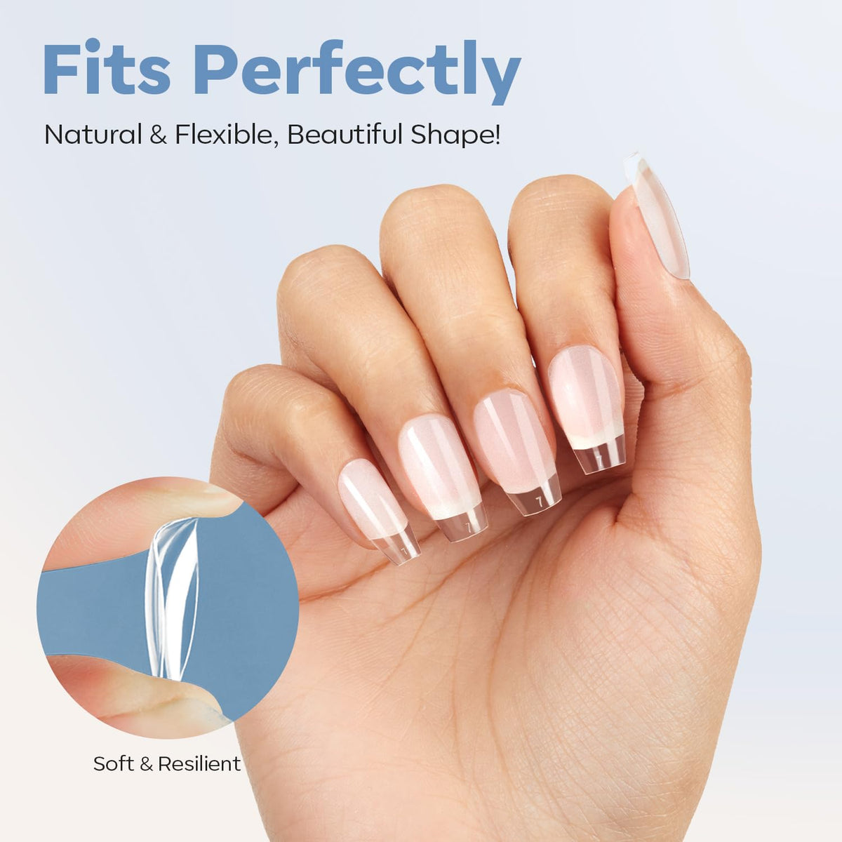 Modelones Short Coffin Nail Tips application process