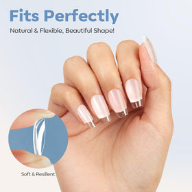 Modelones Short Coffin Nail Tips application process