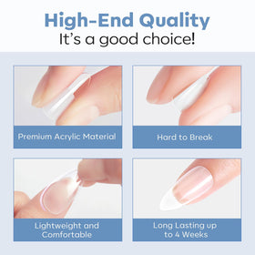Modelones Short Coffin Nail Tips on a hand