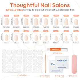 modelones Short Press on Nails Kit including nail glue and adhesive tabs