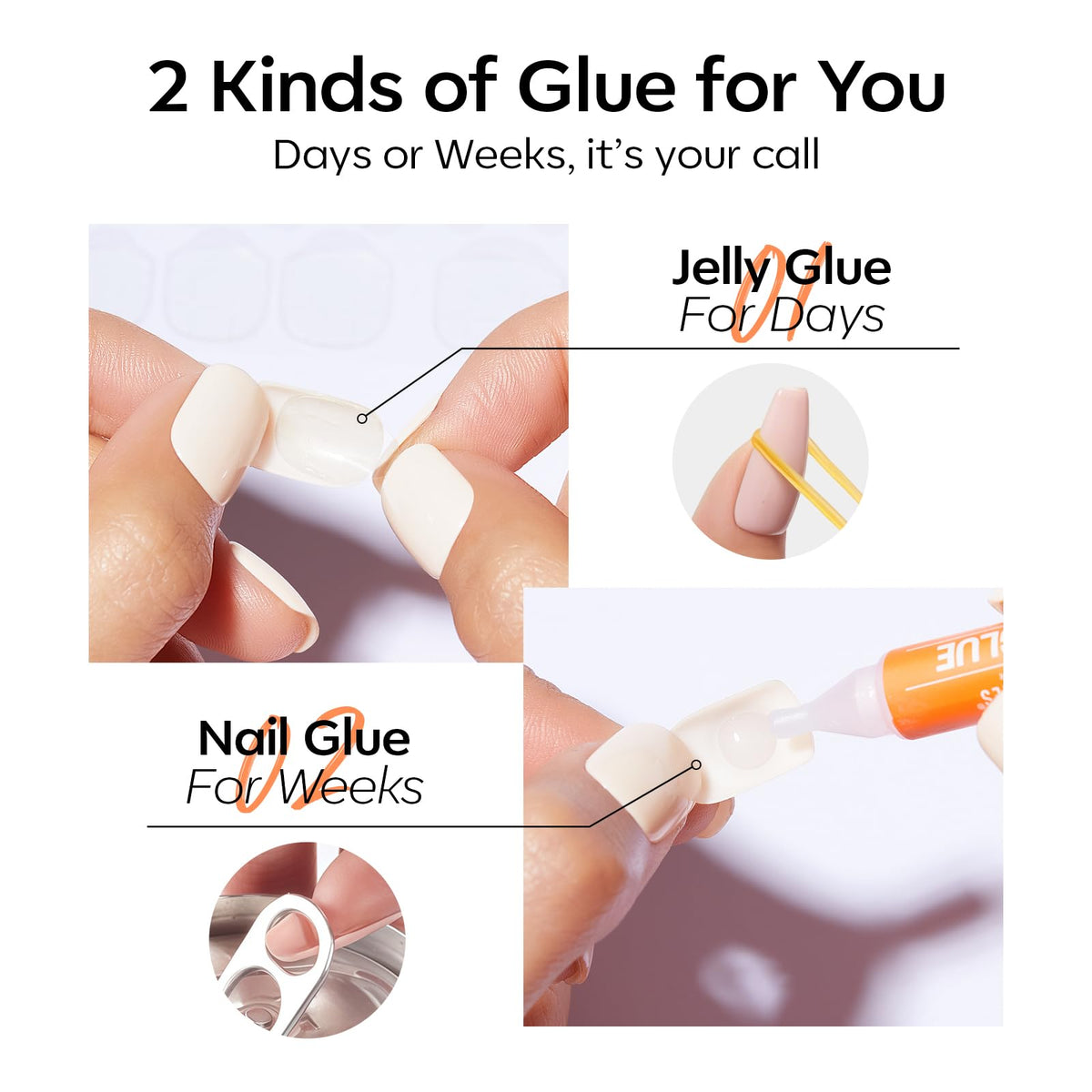 modelones Short Press on Nails Kit packaging details