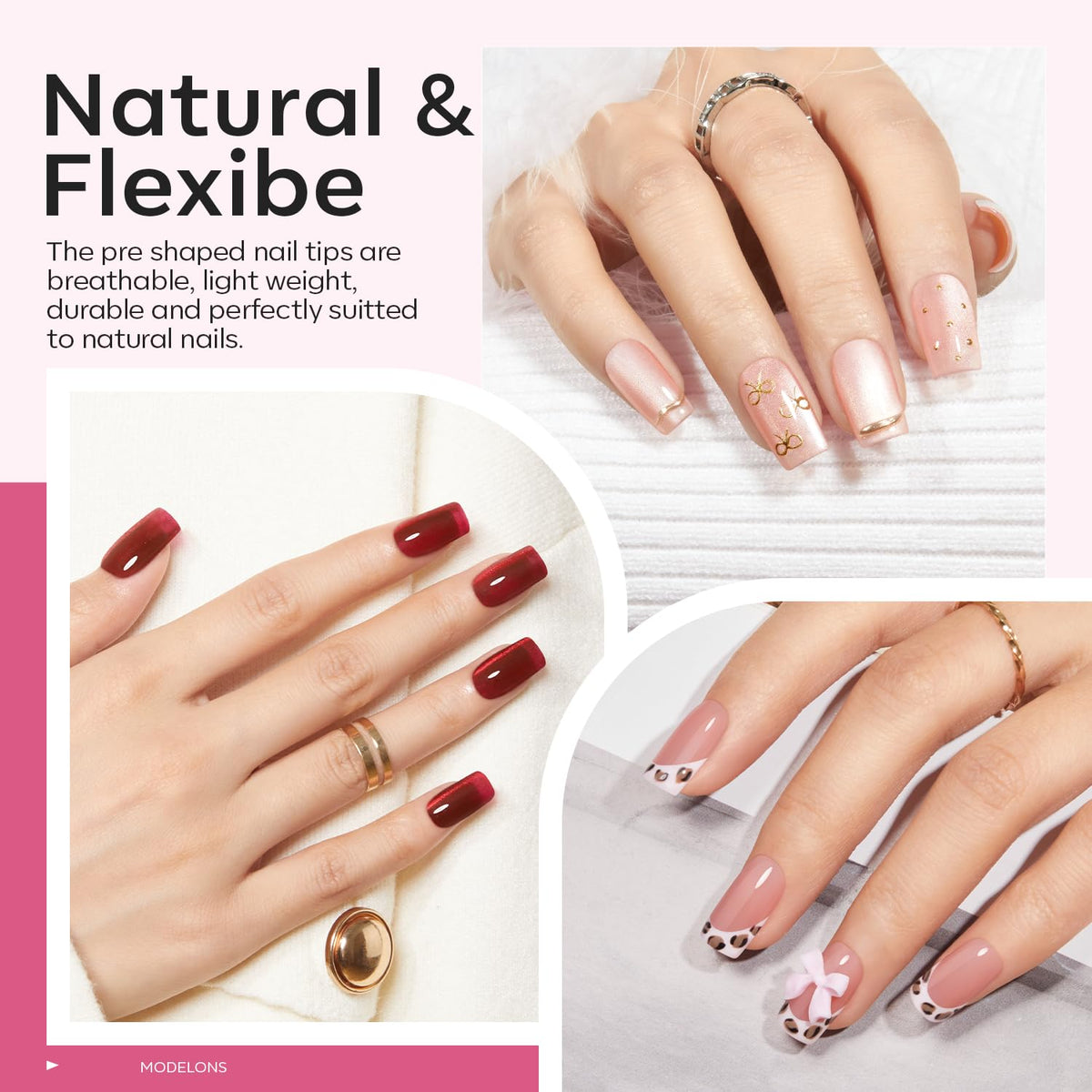 modelones short square nail tips assortment