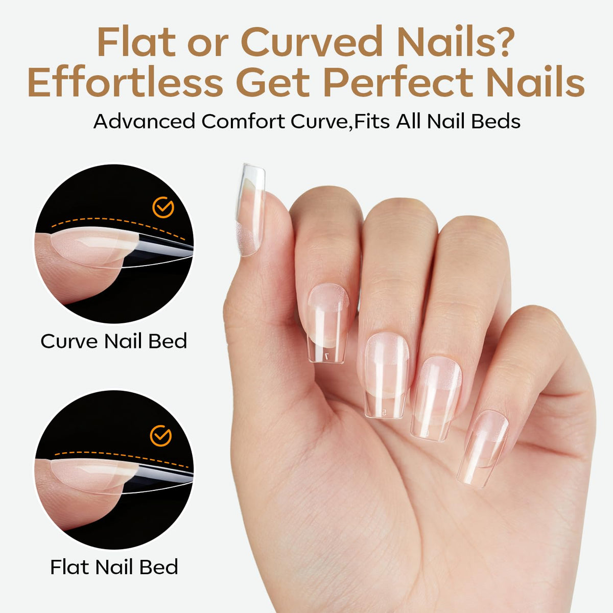 modelones Short Square Nail Tips in a nail art setup