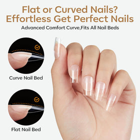 modelones Short Square Nail Tips in a nail art setup