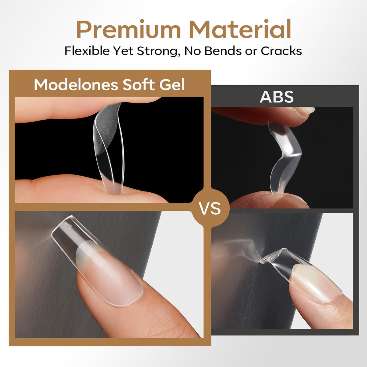 modelones Short Square Nail Tips in use on nails