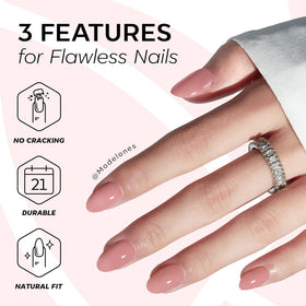 modelones Soft Pink Short Press on Nails Kit with prep pads for clean nails
