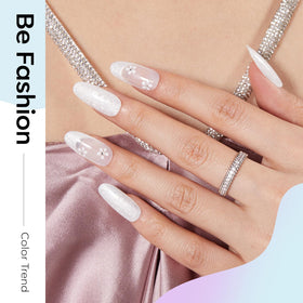 modelones white fine glitter gel polish bottle