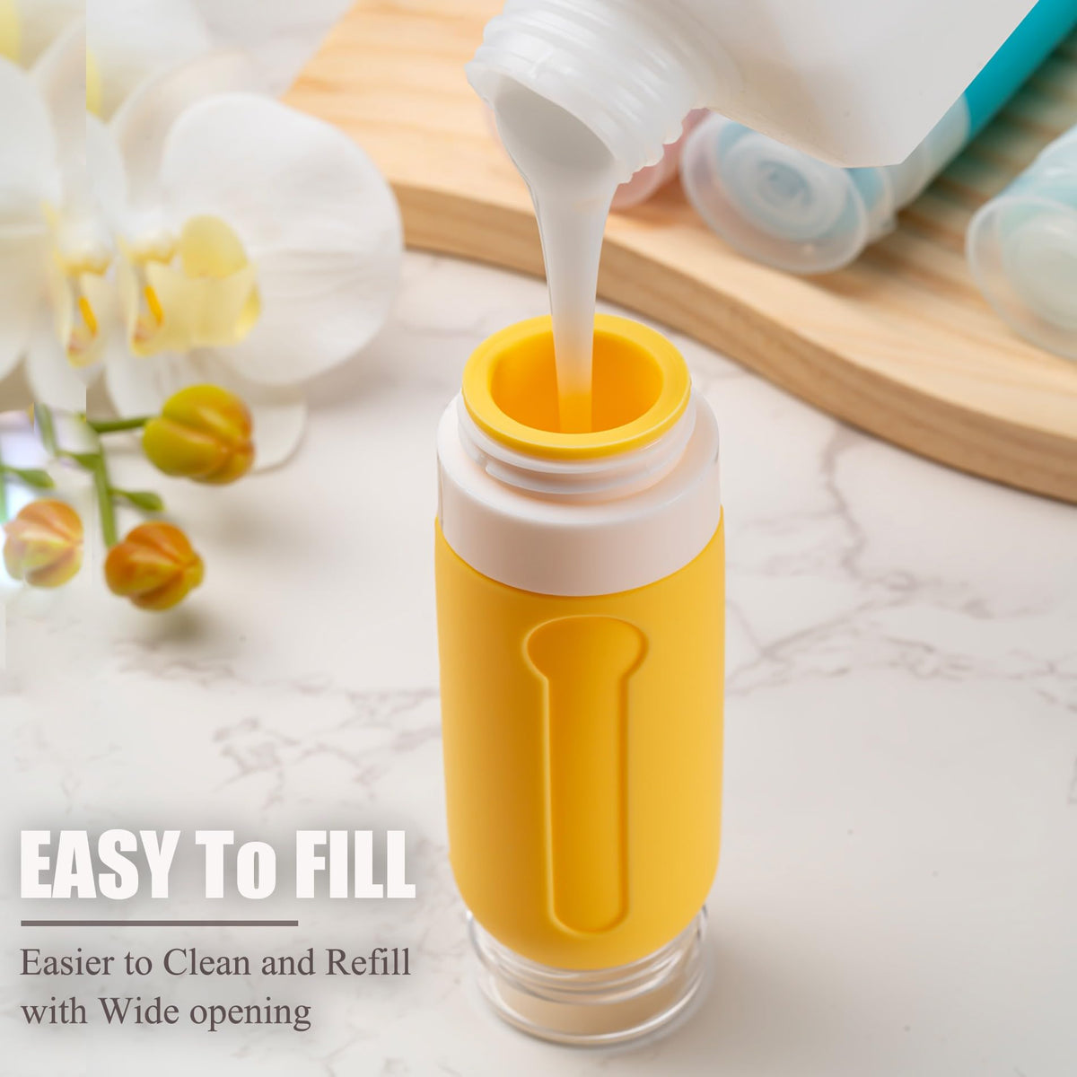 MODENGKONGJIAN travel bottles with wide mouth opening for easy refill