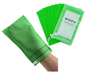 Modu Korean Exfoliating Mitts 10PCS large green pack front view
