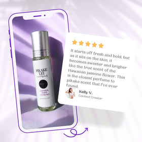 MOEA HAWAII Pikake Lei Perfume Oil Roller in lifestyle setting