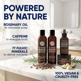 Moerie Hair Growth Set with all four products arranged