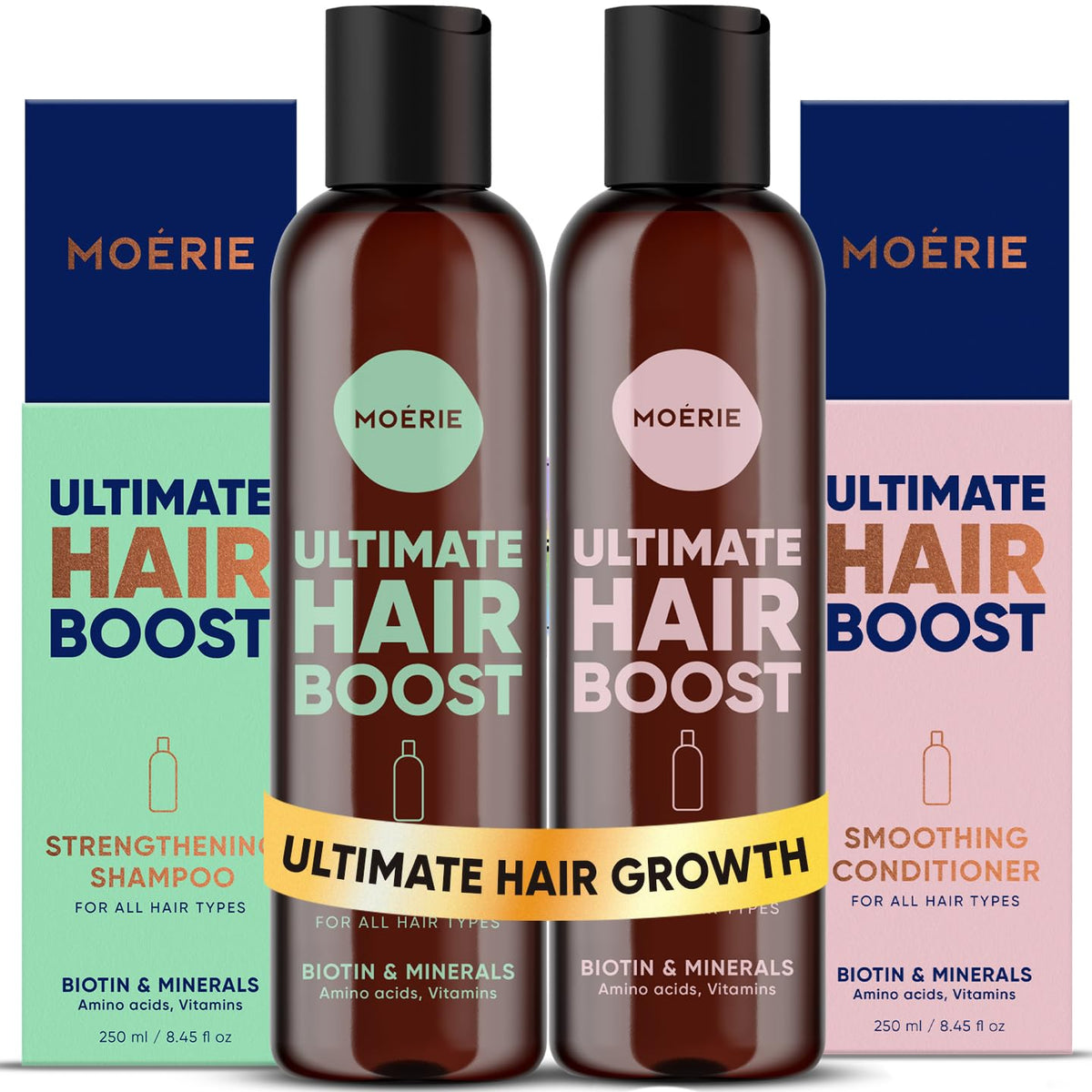 Moerie Hair Growth Shampoo and Conditioner Set front view