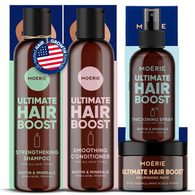 Moerie Hair Growth Shampoo front view with natural ingredients
