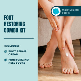 Moisturizing socks included with AmLactin Foot Repair Cream