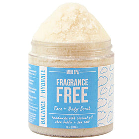 Mojo Spa Fragrance Free Face and Body Scrub 10 oz front view
