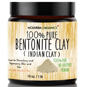 Molivera Organics Bentonite Clay 1 lb front view packaging