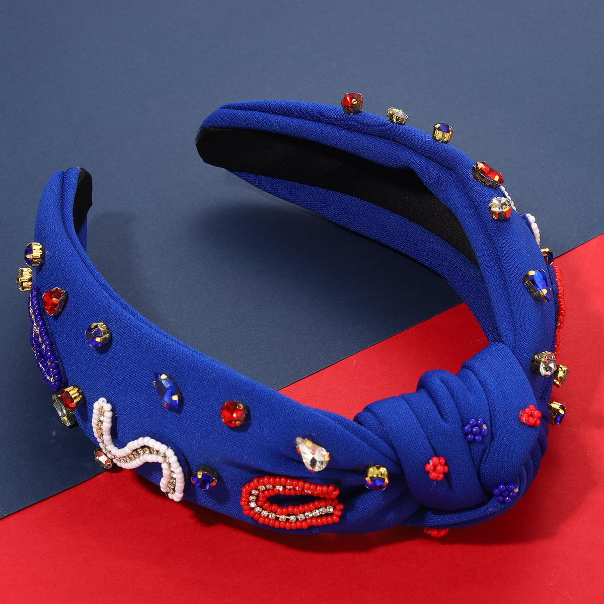 MOLOCH patriotic headband worn at a 4th of July celebration
