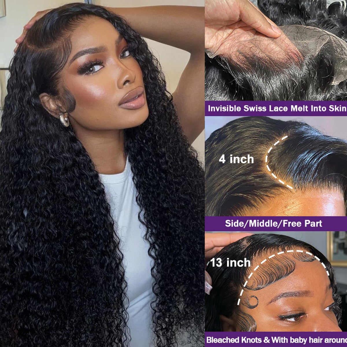 Momaksa 30 Inch Lace Front Wig side view with adjustable straps