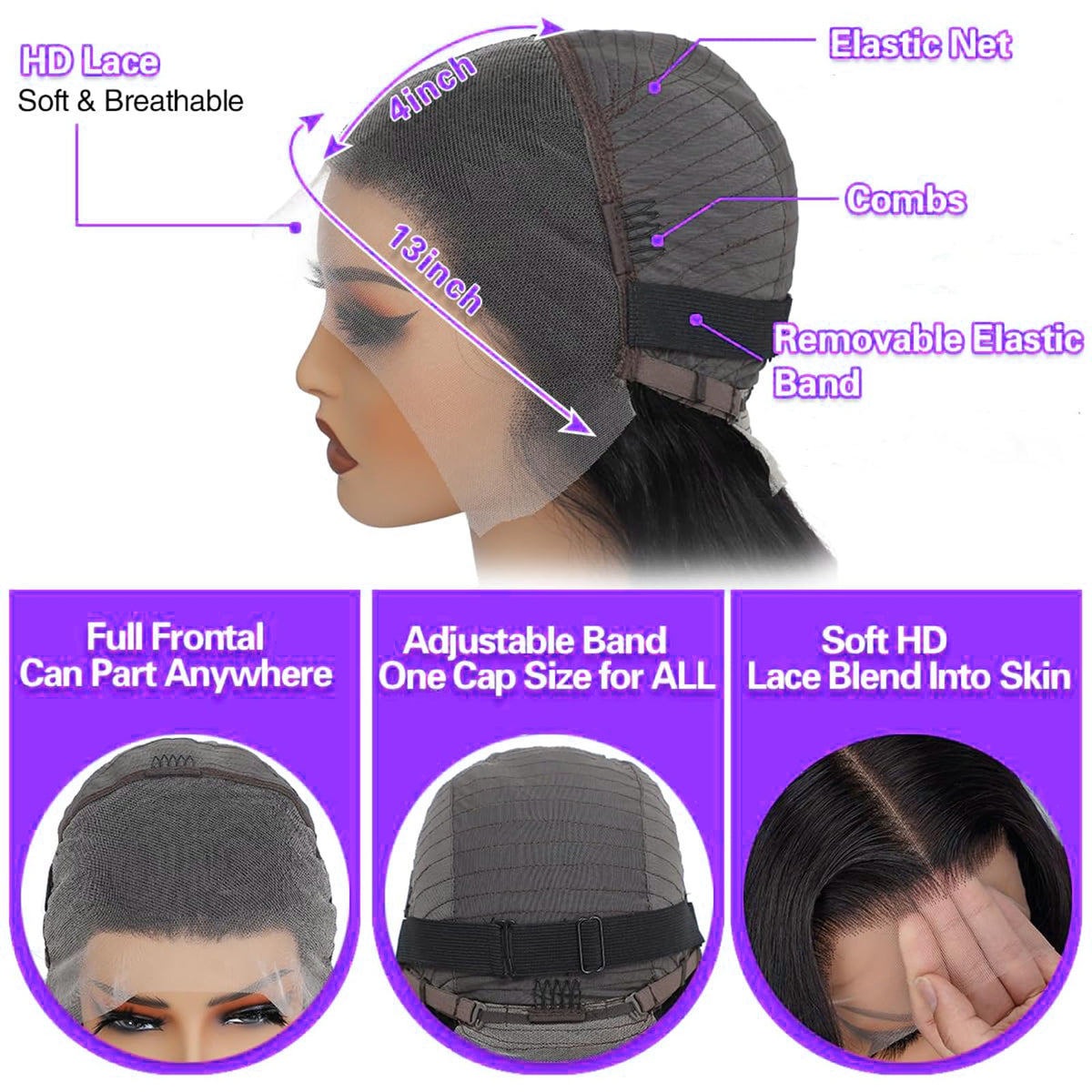 Momaksa 30 Inch Lace Front Wig styled in a high ponytail