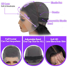 Momaksa 30 Inch Lace Front Wig styled in a high ponytail