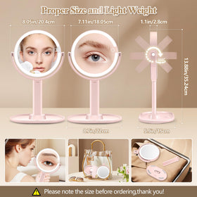 MOMOKUBA lighted makeup mirror in use