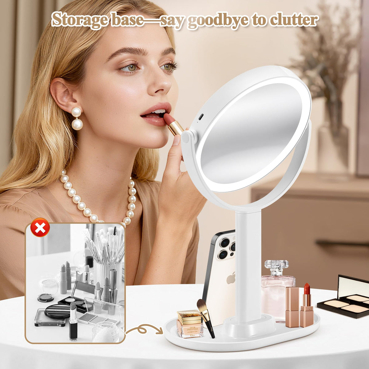 MOMOKUBA Makeup Mirror in gift-ready packaging