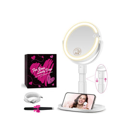 MOMOKUBA Makeup Mirror with lights front view showing dual sides