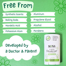 MONA deodorant stick in a child's hand