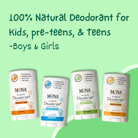 MONA Honeydew Deodorant for Kids displayed with other personal care items
